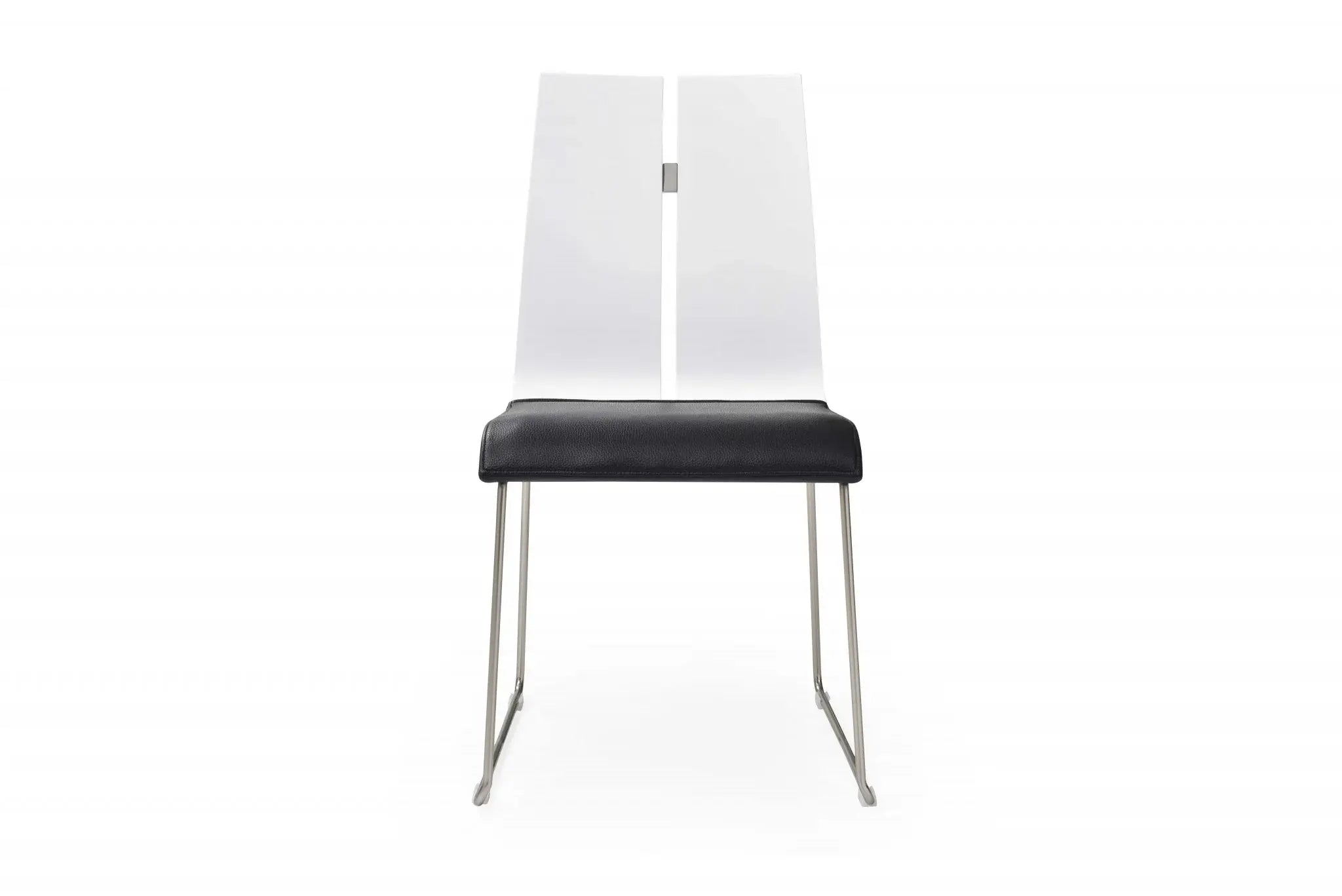 Set of Two Black And Silver Upholstered Faux Leather Dining Side Chairs - Homeroots - Flyclothing LLC