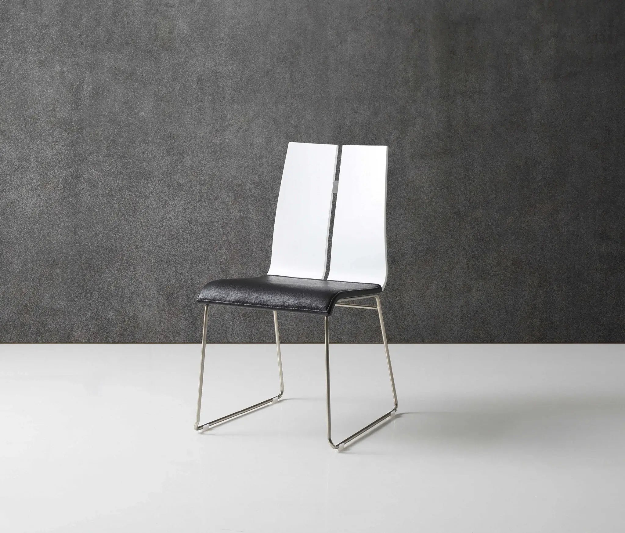 Set of Two Black And Silver Upholstered Faux Leather Dining Side Chairs - Homeroots - Flyclothing LLC