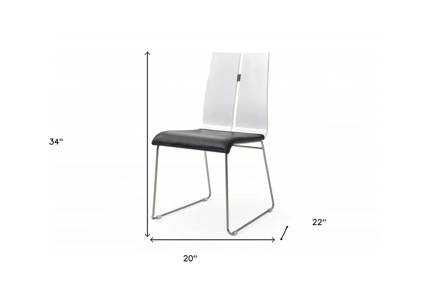 Set of Two Black And Silver Upholstered Faux Leather Dining Side Chairs - Homeroots - Flyclothing LLC