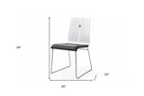 Set of Two Black And Silver Upholstered Faux Leather Dining Side Chairs - Homeroots - Flyclothing LLC