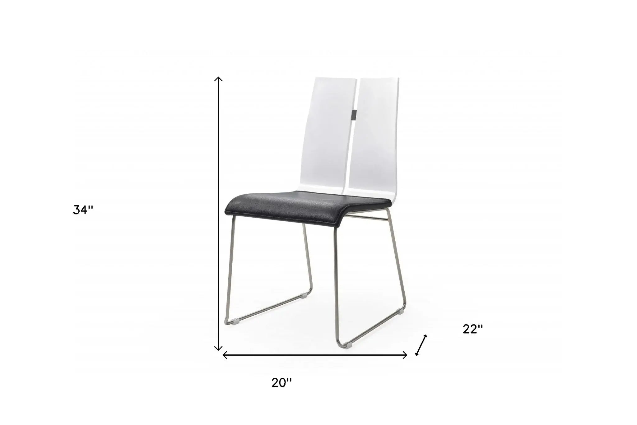 Set of Two Black And Silver Upholstered Faux Leather Dining Side Chairs - Homeroots - Flyclothing LLC