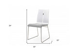 Gray And Silver Upholstered Faux Leather Dining Side Chair - Homeroots - Flyclothing LLC
