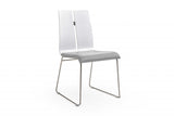 Gray And Silver Upholstered Faux Leather Dining Side Chair - Homeroots