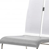 Gray And Silver Upholstered Faux Leather Dining Side Chair - Homeroots - Flyclothing LLC