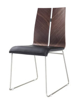Set of Two Black And Silver Upholstered Faux Leather Dining Side Chairs - Homeroots - Flyclothing LLC