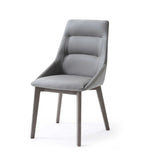 Set of Two Gray Upholstered Faux Leather Dining Side Chairs - Homeroots