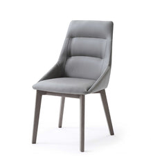 Set of Two Gray Upholstered Faux Leather Dining Side Chairs - Homeroots