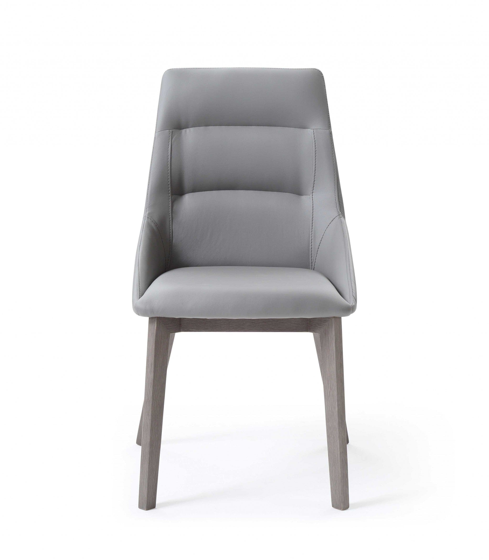 Set of Two Gray Upholstered Faux Leather Dining Side Chairs - Homeroots