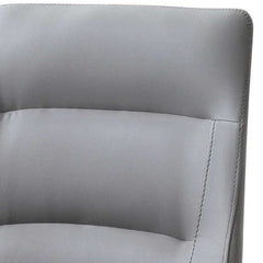 Set of Two Gray Upholstered Faux Leather Dining Side Chairs - Homeroots