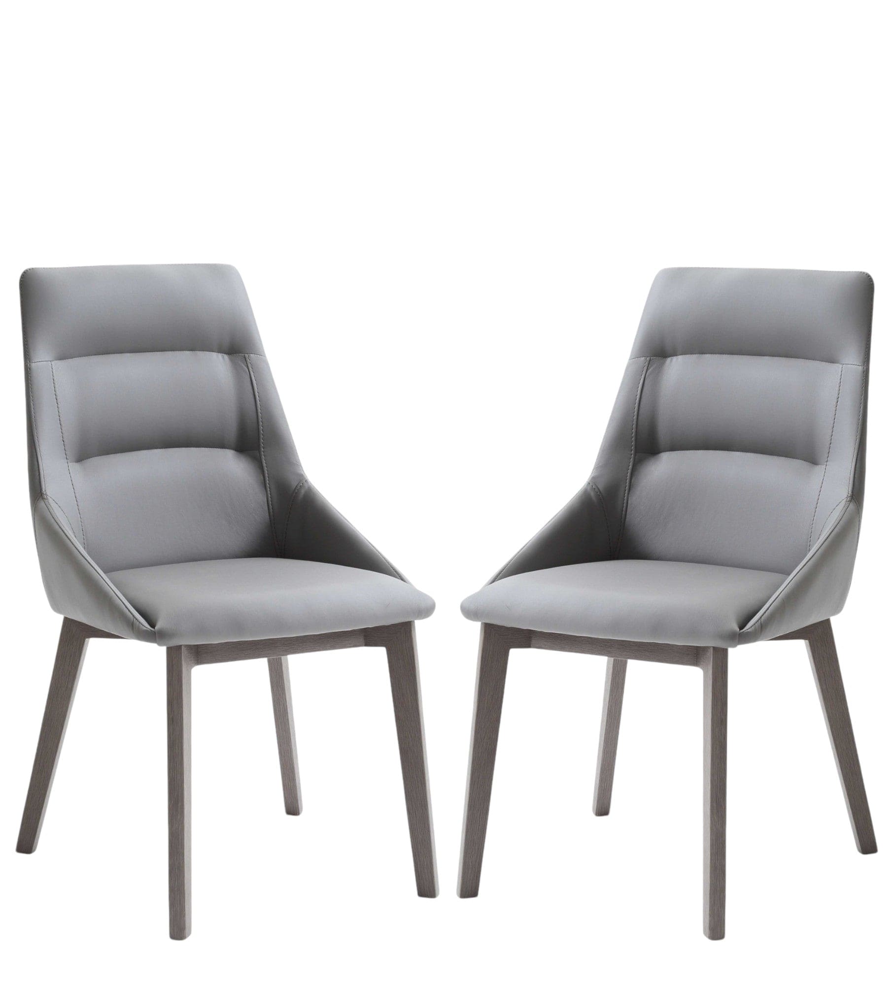 Set of Two Gray Upholstered Faux Leather Dining Side Chairs - Homeroots