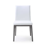 Set of Two White And Gray Upholstered Faux Leather Dining Side Chairs - Homeroots
