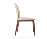 Set of Two Taupe And Brown Upholstered Faux Leather Dining s - Homeroots