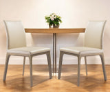 Set of Two Taupe And Brown Upholstered Faux Leather Dining s - Homeroots