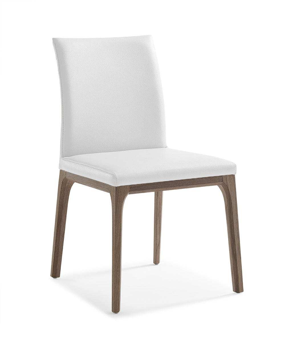Set of Two White And Brown Upholstered Faux Leather isequal(Yes,No,Wood Dining Side Chairs - Homeroots - Flyclothing LLC