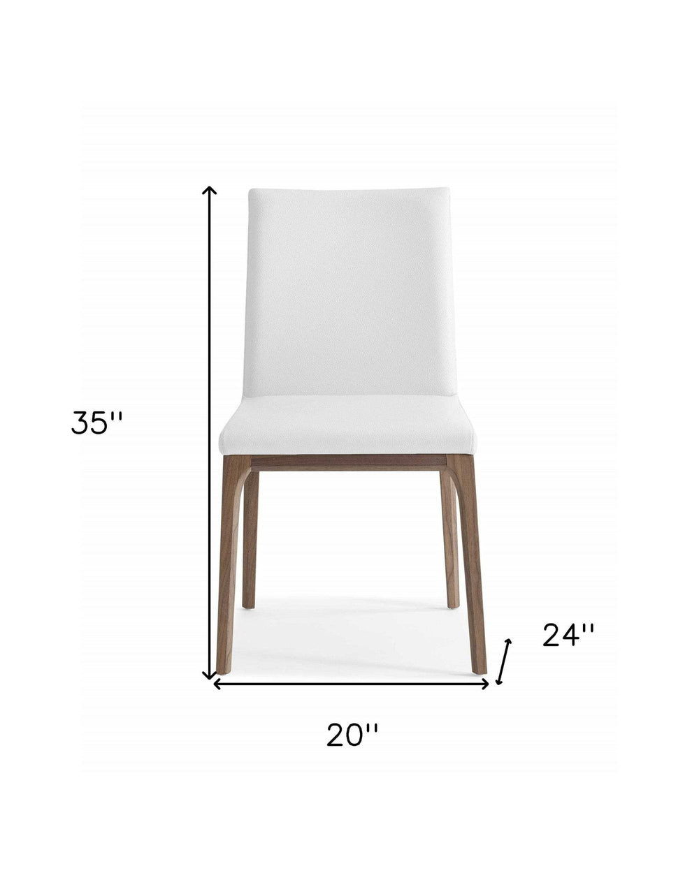 Set of Two White And Brown Upholstered Faux Leather isequal(Yes,No,Wood Dining Side Chairs - Homeroots - Flyclothing LLC