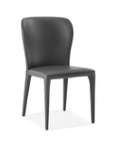 Set of Two Gray Upholstered Faux Leather Dining s - Homeroots