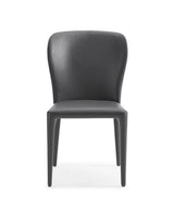 Set of Two Gray Upholstered Faux Leather Dining s - Homeroots - Flyclothing LLC