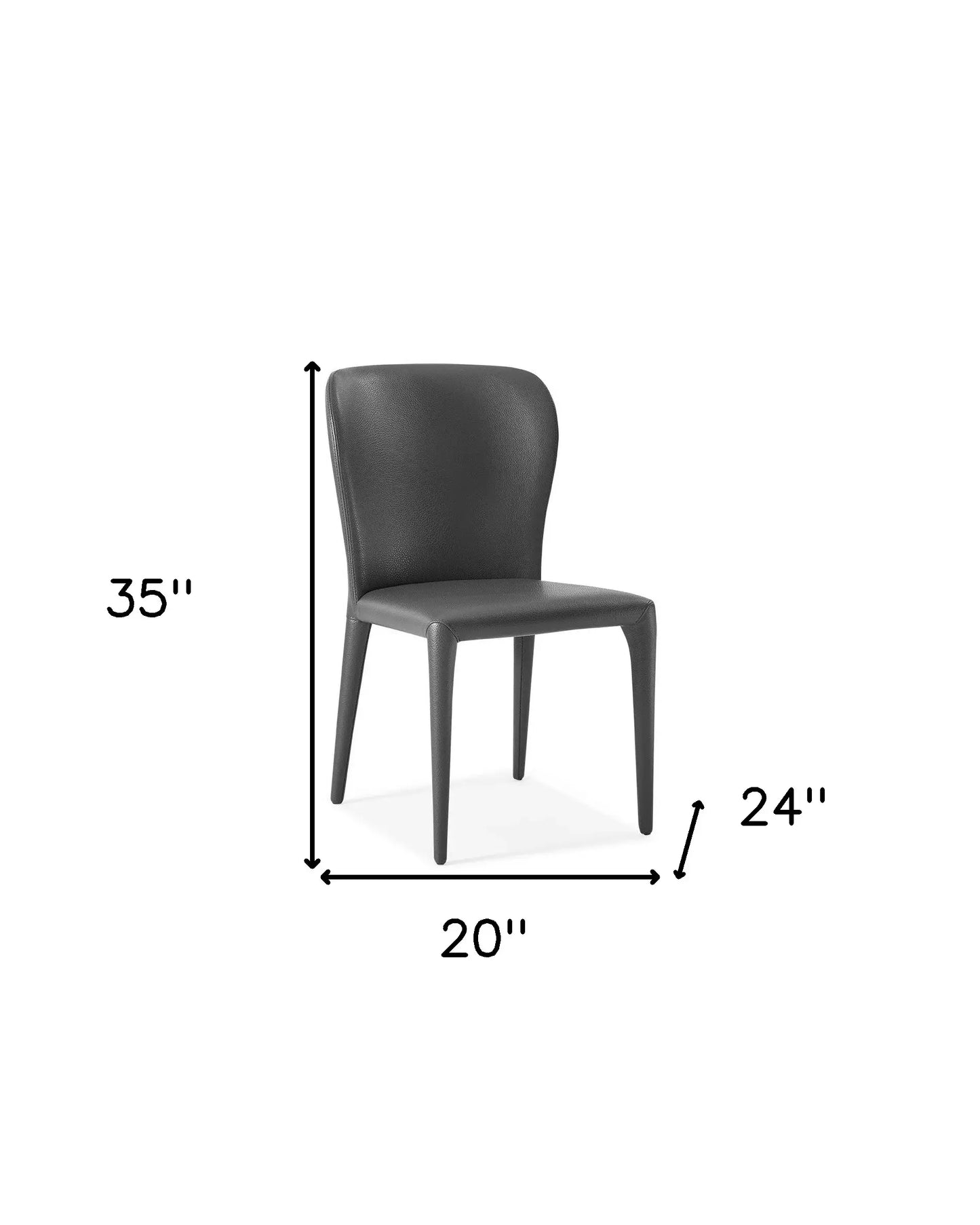 Set of Two Gray Upholstered Faux Leather Dining s - Homeroots - Flyclothing LLC