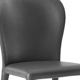 Set of Two Gray Upholstered Faux Leather Dining s - Homeroots - Flyclothing LLC