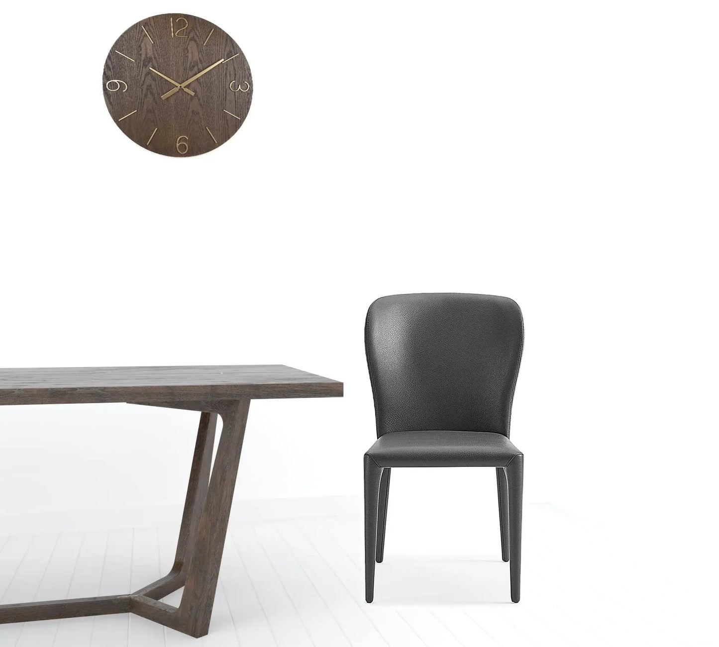 Set of Two Gray Upholstered Faux Leather Dining s - Homeroots - Flyclothing LLC