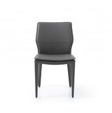 Set of Two Gray Slipcovered Upholstered Faux Leather Dining Side Chairs - Homeroots - Flyclothing LLC
