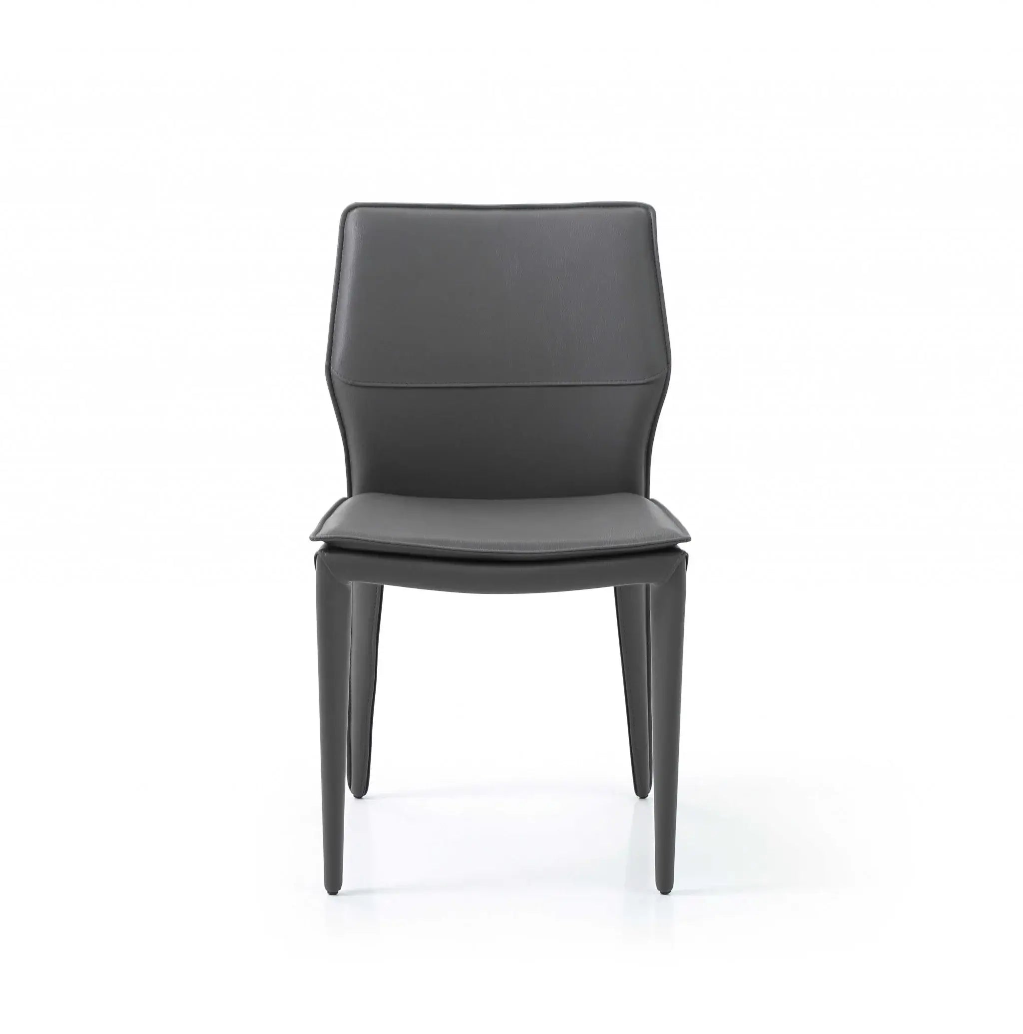 Set of Two Gray Slipcovered Upholstered Faux Leather Dining Side Chairs - Homeroots - Flyclothing LLC