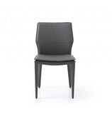Set of Two Gray Slipcovered Upholstered Faux Leather Dining Side Chairs - Homeroots