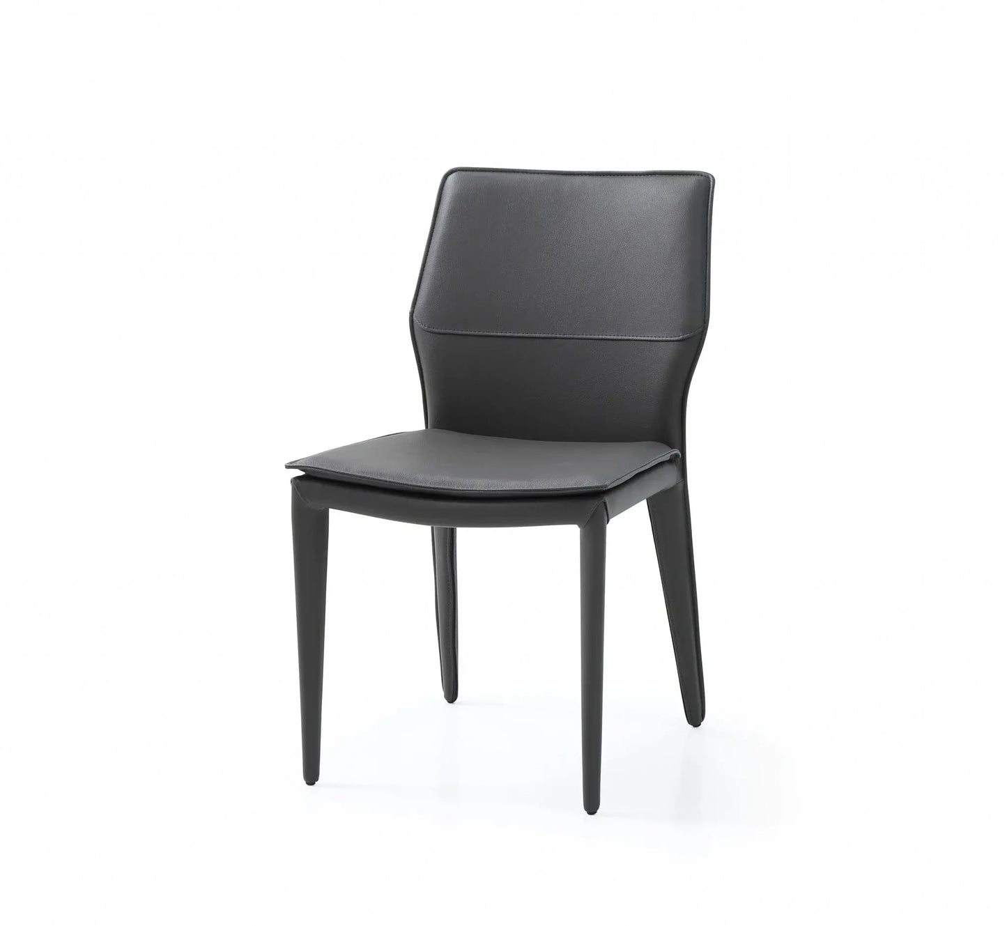 Set of Two Gray Slipcovered Upholstered Faux Leather Dining Side Chairs - Homeroots - Flyclothing LLC