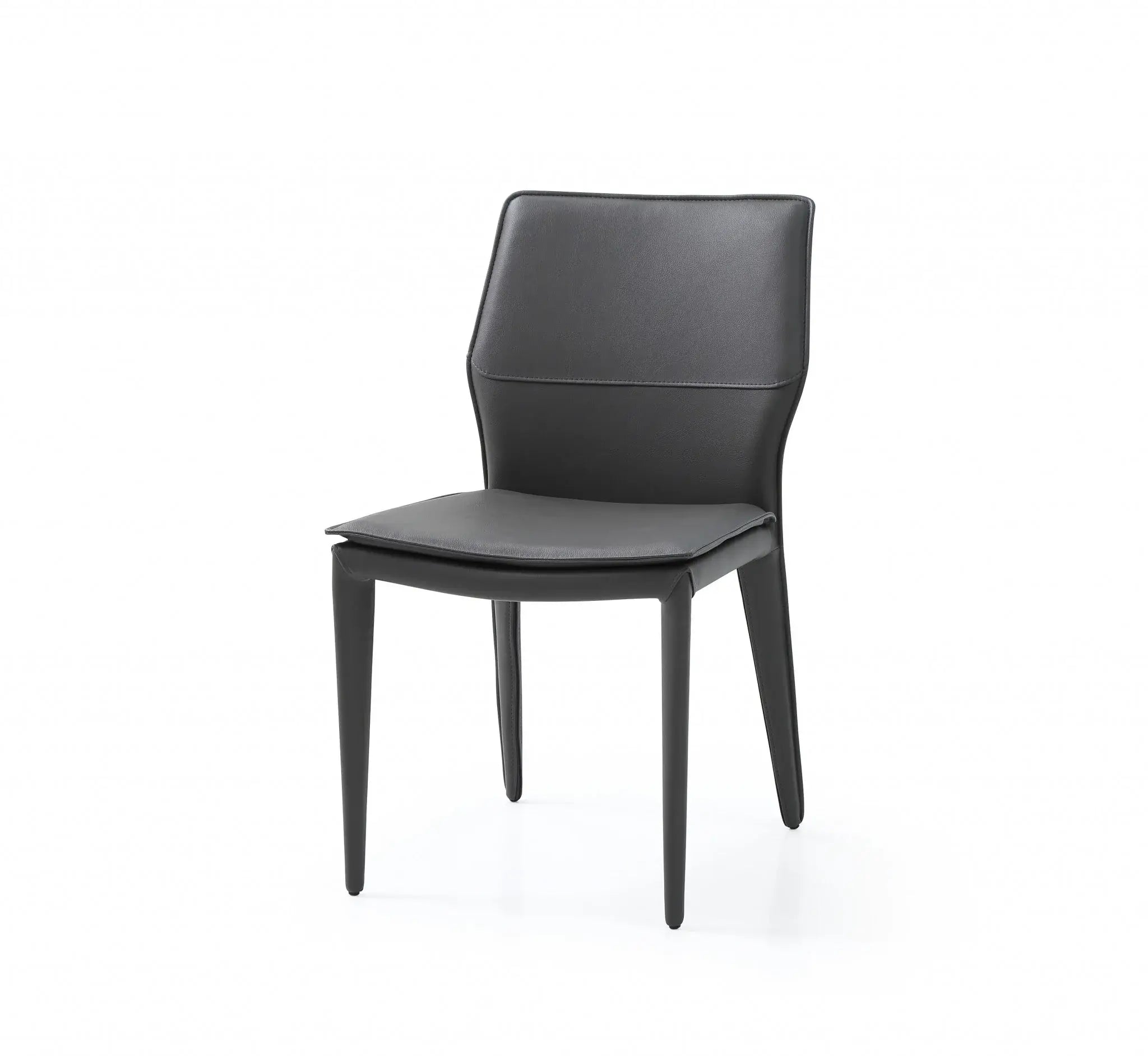 Set of Two Gray Slipcovered Upholstered Faux Leather Dining Side Chairs - Homeroots - Flyclothing LLC