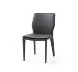 Set of Two Gray Slipcovered Upholstered Faux Leather Dining Side Chairs - Homeroots