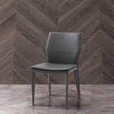 Set of Two Gray Slipcovered Upholstered Faux Leather Dining Side Chairs - Homeroots - Flyclothing LLC