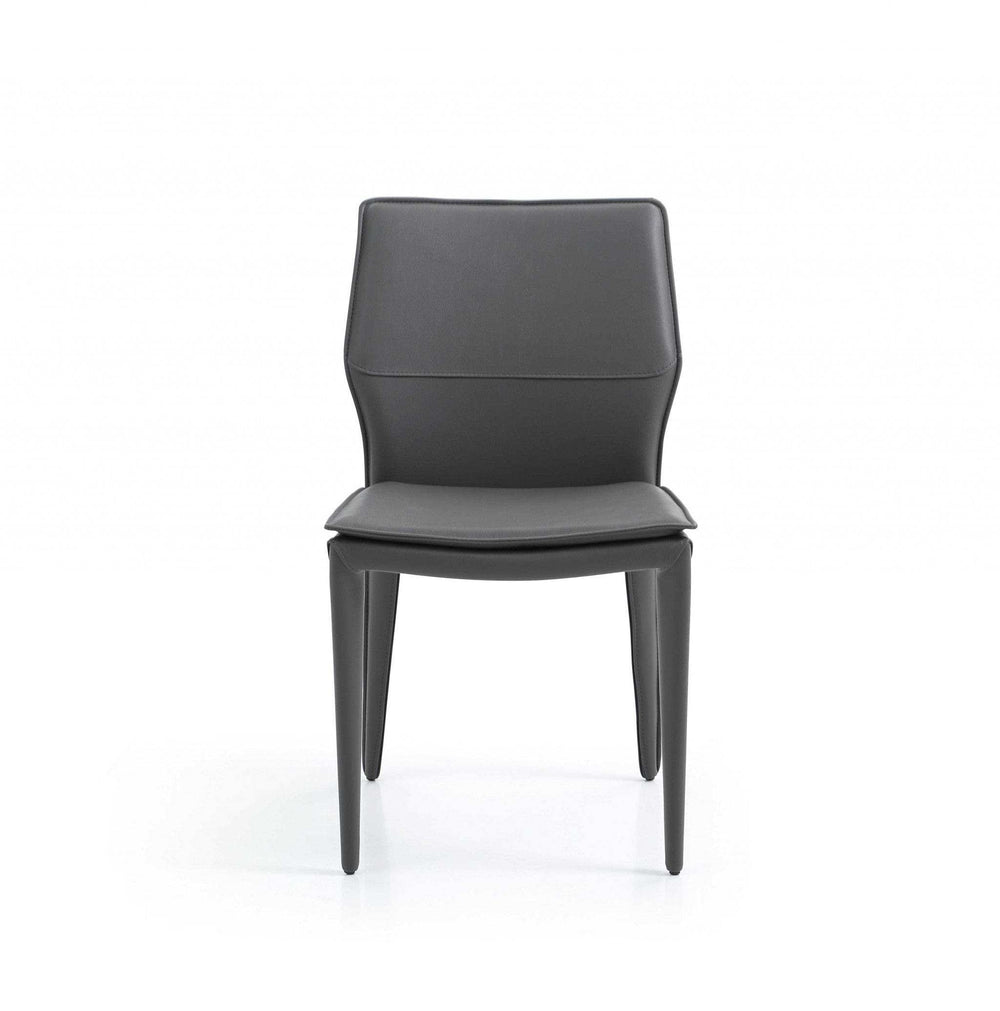 Set of Two Gray Slipcovered Upholstered Faux Leather Dining Side Chairs - Homeroots - Flyclothing LLC