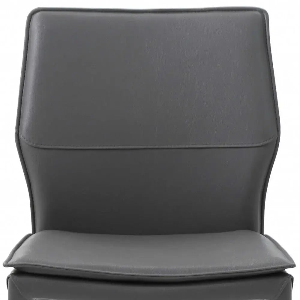 Set of Two Gray Slipcovered Upholstered Faux Leather Dining Side Chairs - Homeroots - Flyclothing LLC