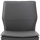 Set of Two Gray Slipcovered Upholstered Faux Leather Dining Side Chairs - Homeroots - Flyclothing LLC