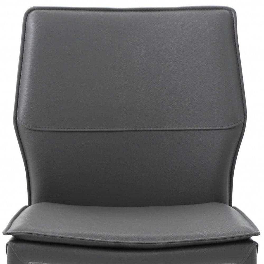 Set of Two Gray Slipcovered Upholstered Faux Leather Dining Side Chairs - Homeroots - Flyclothing LLC