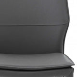 Set of Two Gray Slipcovered Upholstered Faux Leather Dining Side Chairs - Homeroots - Flyclothing LLC