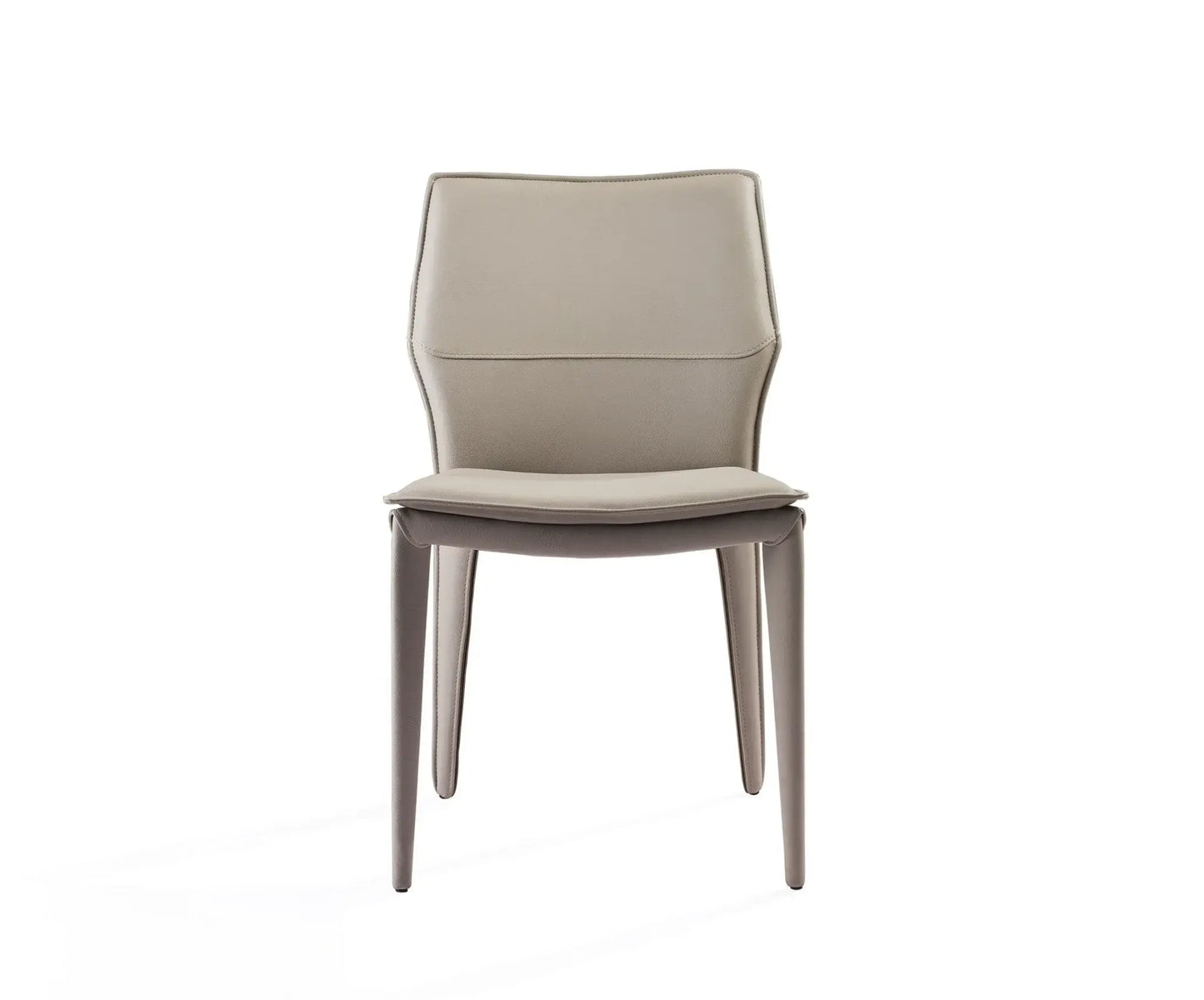 Set of Two Taupe Upholstered Faux Leather Dining Side Chairs - Homeroots - Flyclothing LLC