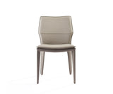 Set of Two Taupe Upholstered Faux Leather Dining Side Chairs - Homeroots - Flyclothing LLC