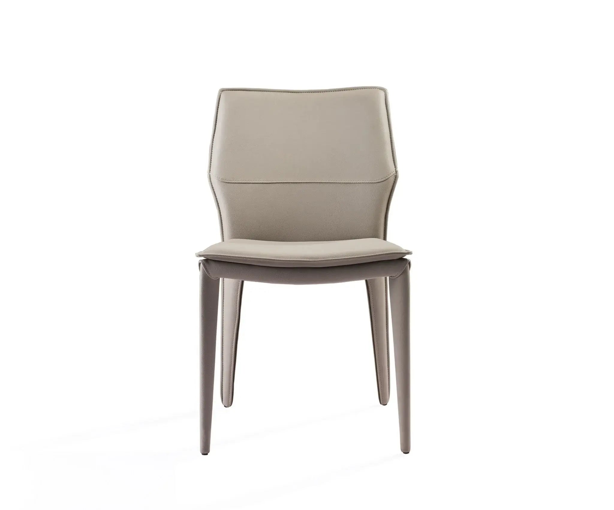 Set of Two Taupe Upholstered Faux Leather Dining Side Chairs - Homeroots - Flyclothing LLC