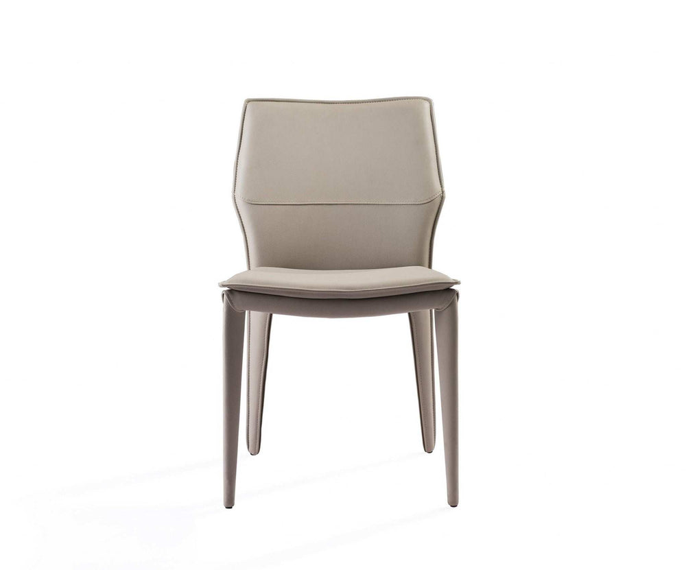 Set of Two Taupe Upholstered Faux Leather Dining Side Chairs - Homeroots - Flyclothing LLC