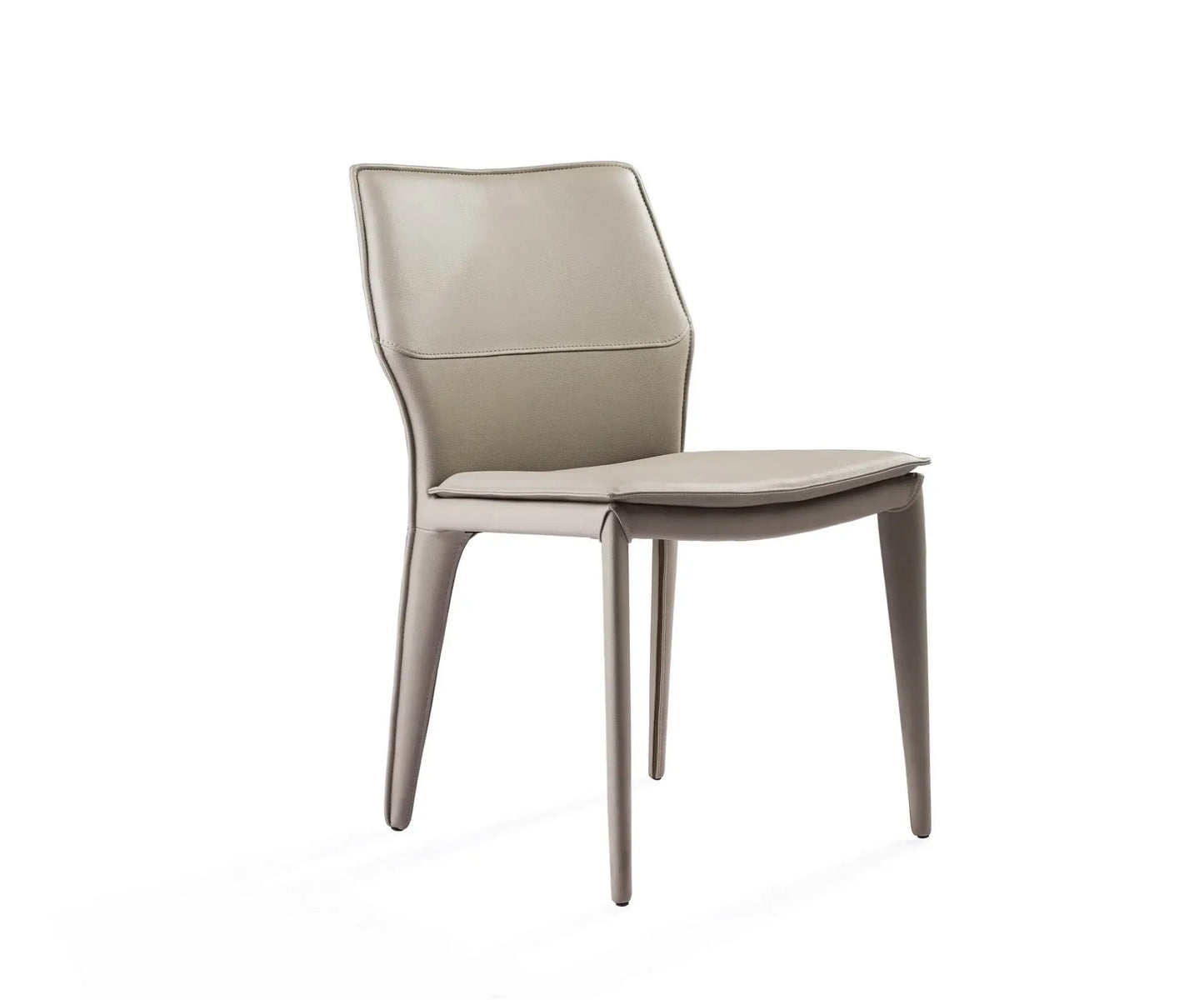 Set of Two Taupe Upholstered Faux Leather Dining Side Chairs - Homeroots - Flyclothing LLC
