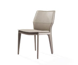 Set of Two Taupe Upholstered Faux Leather Dining Side Chairs - Homeroots - Flyclothing LLC