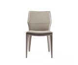 Set of Two Taupe Upholstered Faux Leather Dining Side Chairs - Homeroots - Flyclothing LLC