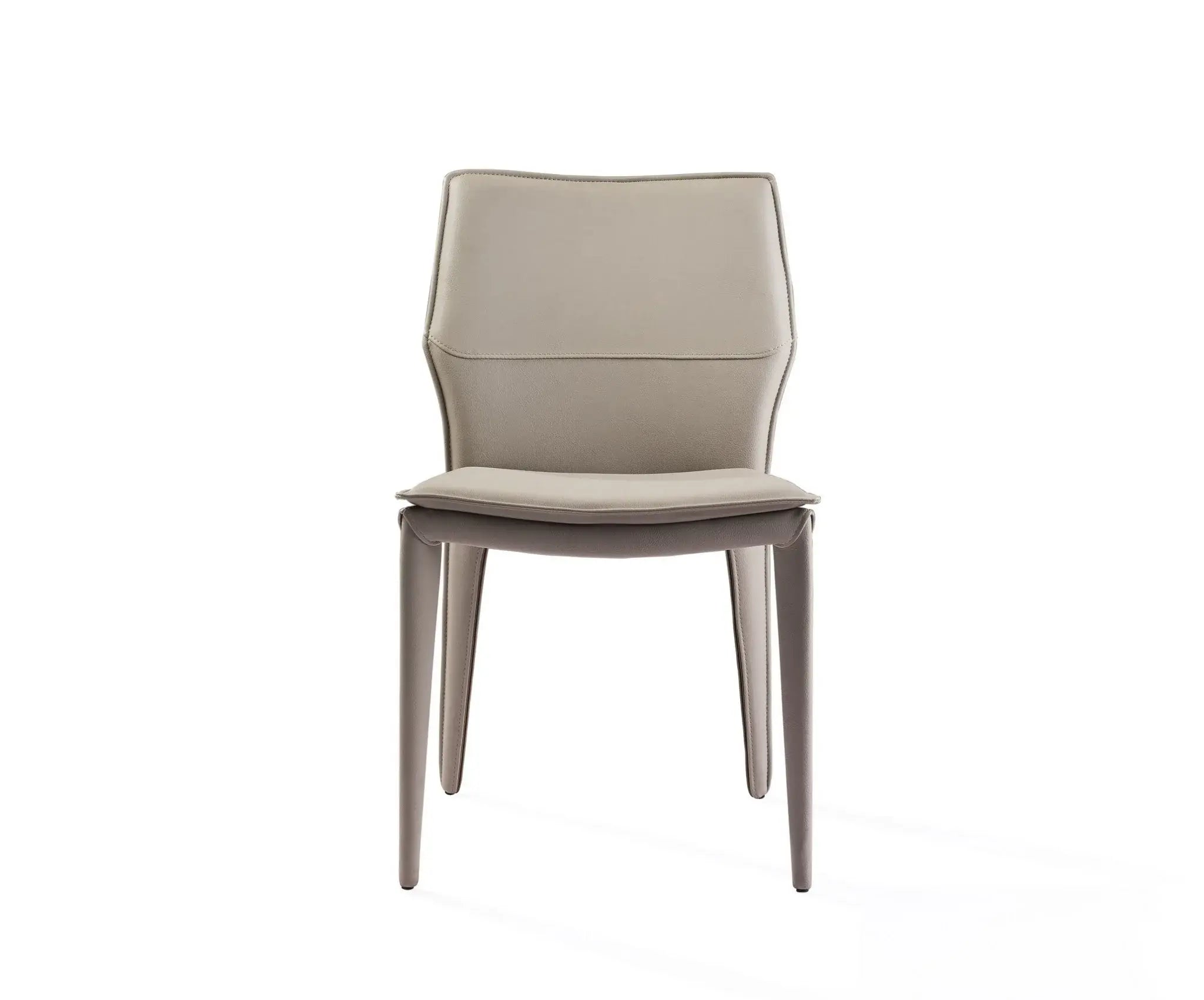 Set of Two Taupe Upholstered Faux Leather Dining Side Chairs - Homeroots - Flyclothing LLC