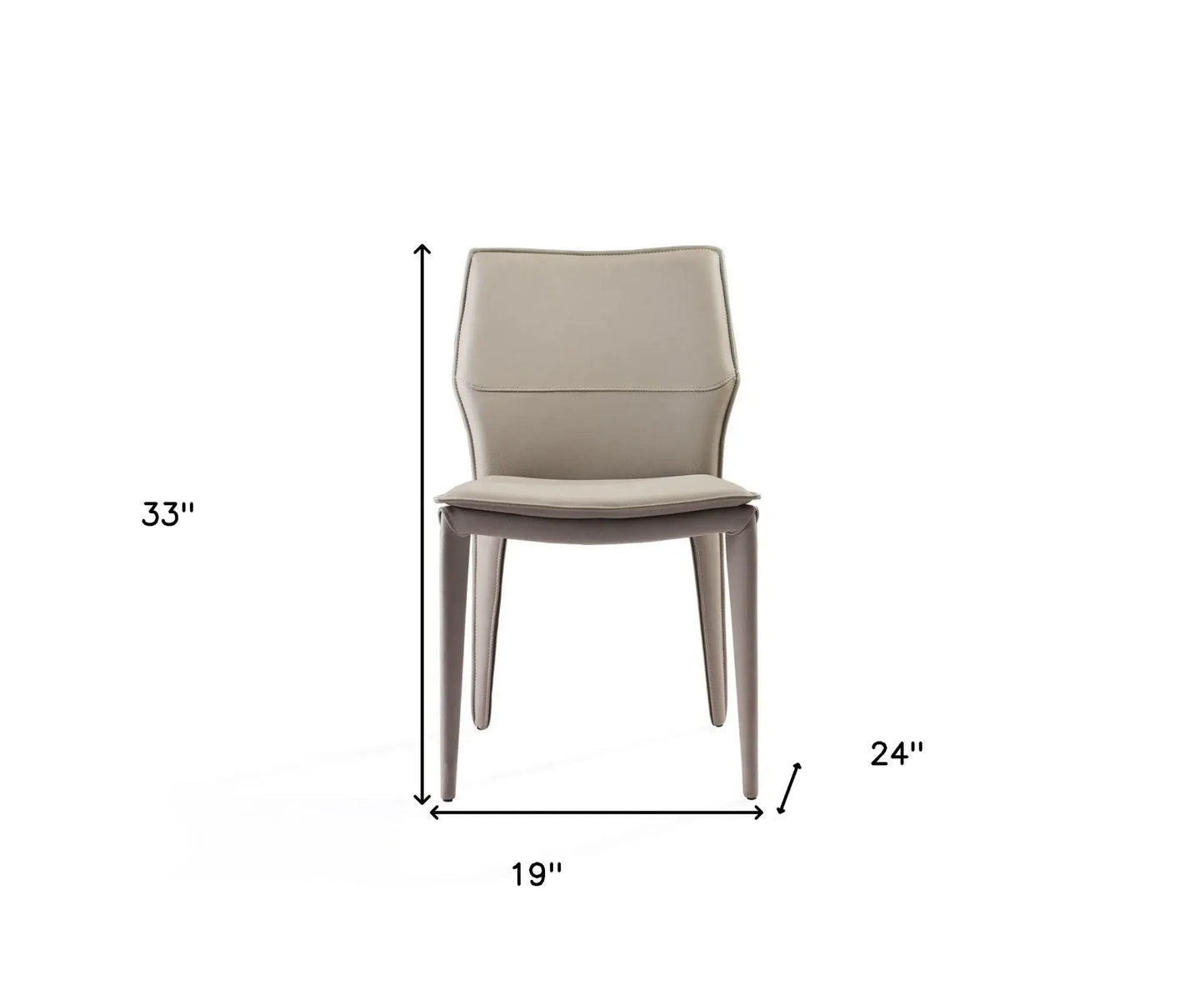 Set of Two Taupe Upholstered Faux Leather Dining Side Chairs - Homeroots - Flyclothing LLC