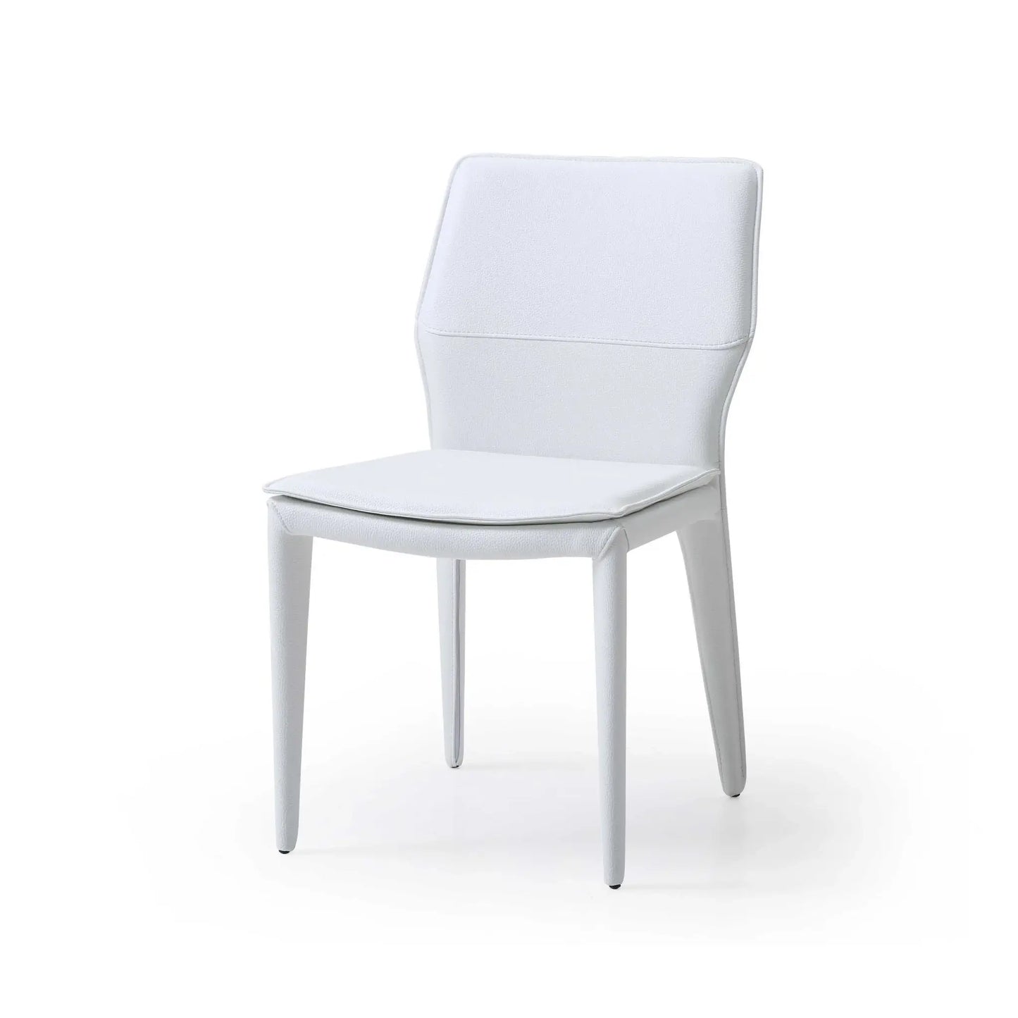 Set of Two White Slipcovered Upholstered Faux Leather Dining s - Homeroots - Flyclothing LLC