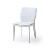 Set of Two White Slipcovered Upholstered Faux Leather Dining s - Homeroots - Flyclothing LLC