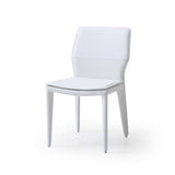 Set of Two White Slipcovered Upholstered Faux Leather Dining s - Homeroots