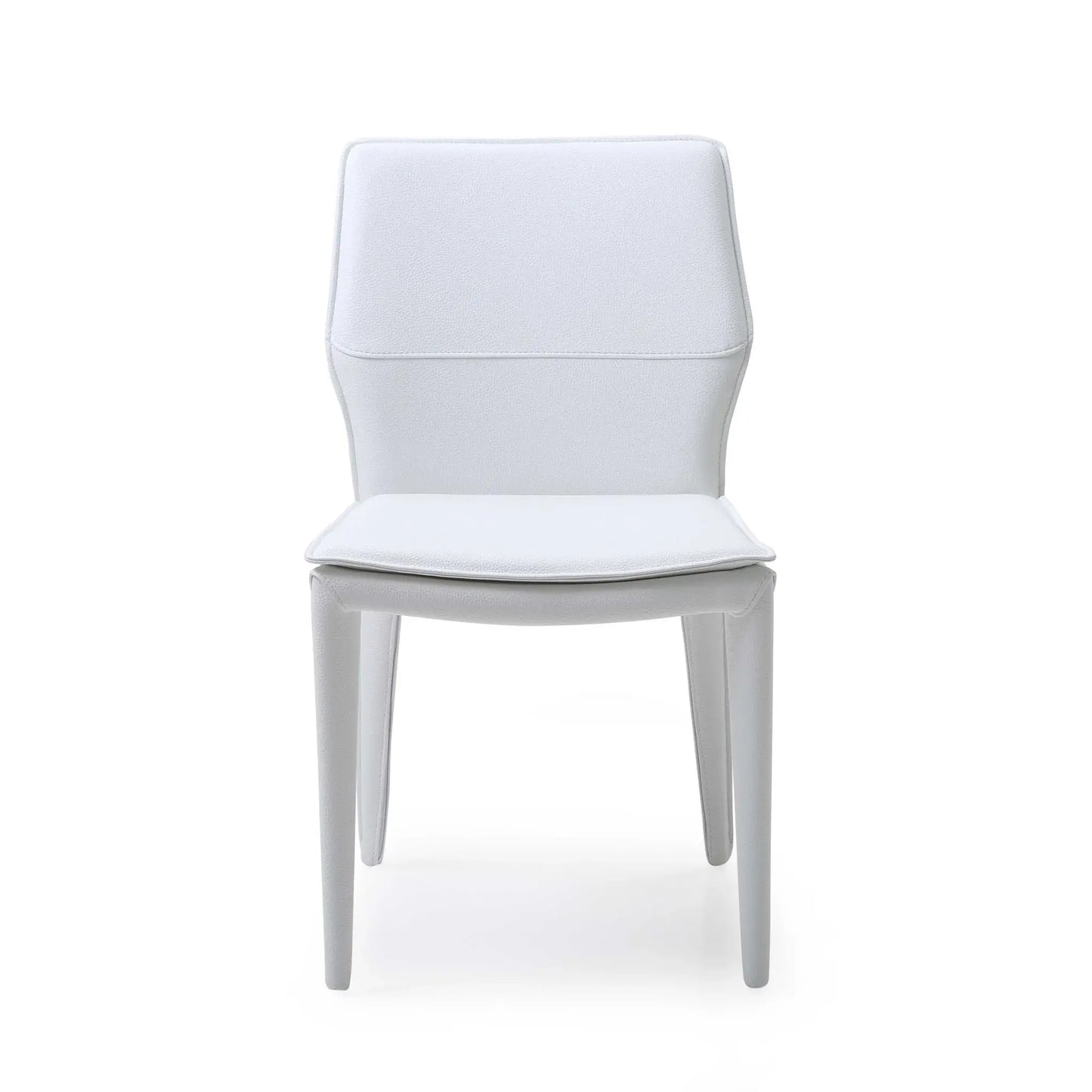 Set of Two White Slipcovered Upholstered Faux Leather Dining s - Homeroots - Flyclothing LLC