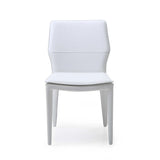 Set of Two White Slipcovered Upholstered Faux Leather Dining s - Homeroots